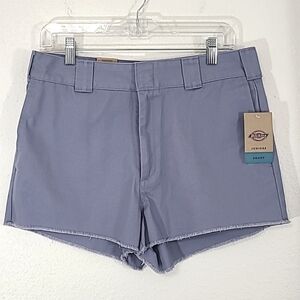 *NWT* DICKIES Juniors High Rise Frayed Work Short Blue, size 11/30